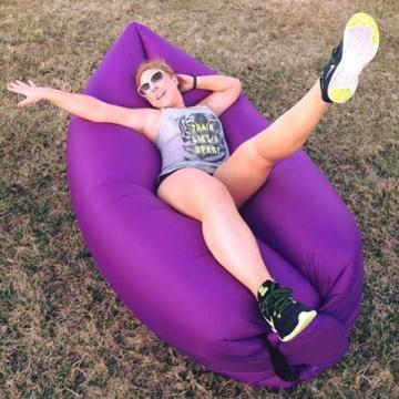 фото Надувной диван биван - гамак ламзак, фиолетовый 180-200 х 70