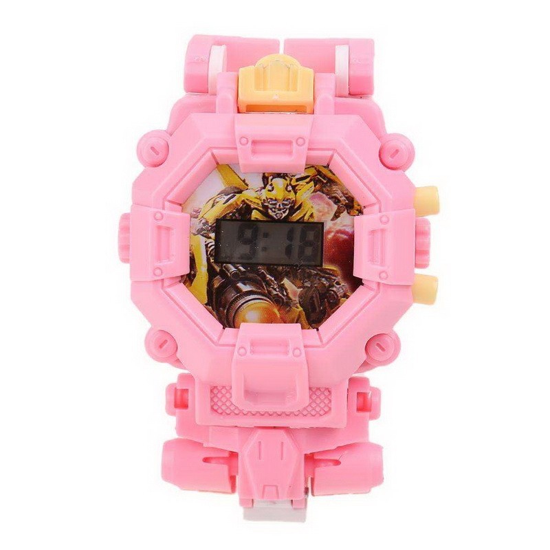 фото Часы-игрушка трансформер robot watch, цвет в ассортименте, розовый