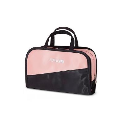фото Дорожная косметичка со съёмным отделением travel bag, чёрно-розовый