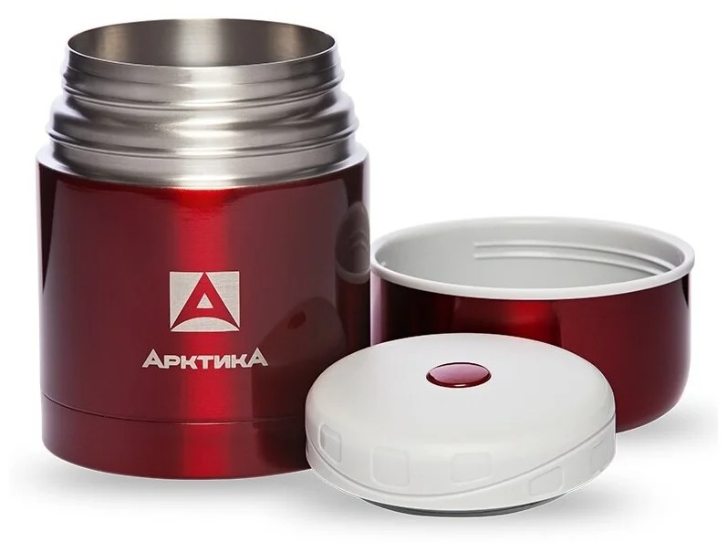 фото Ark-302-500-красный термос бытовой, вакуумный, с широким горлом тм арктика, 500 мл,