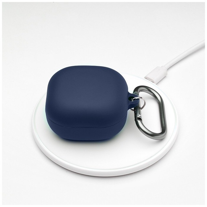 фото Силиконовый чехол с карабином для samsung galaxy buds live / buds pro, синий