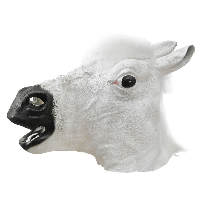 фото Карнавальная маска - лошадь, цвет белый