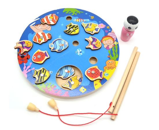 фото Обучающий игровой набор магнитная рыбалка - пруд с рыбками и рыбаком