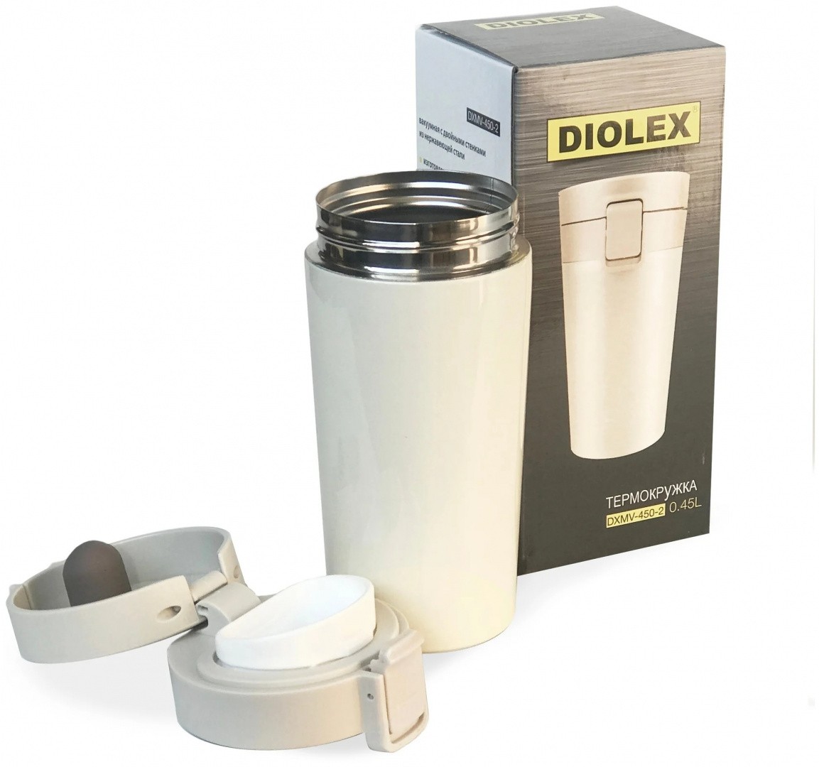 фото Термокружка diolex dxmv-450, 0.4 л белый