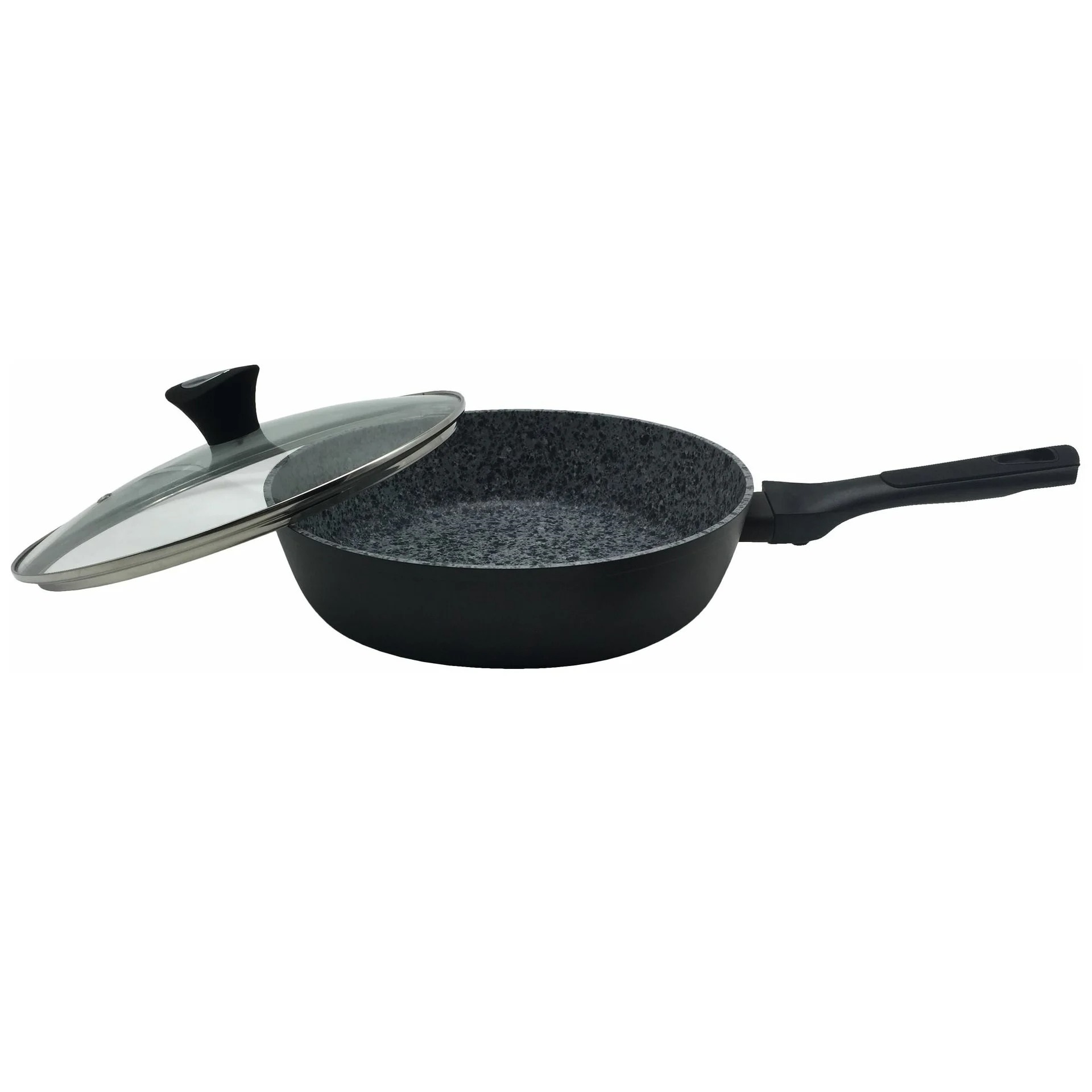 фото Kl-4072-24 g сковорода с гранитным покрытием с крышкой 24см kelli серый