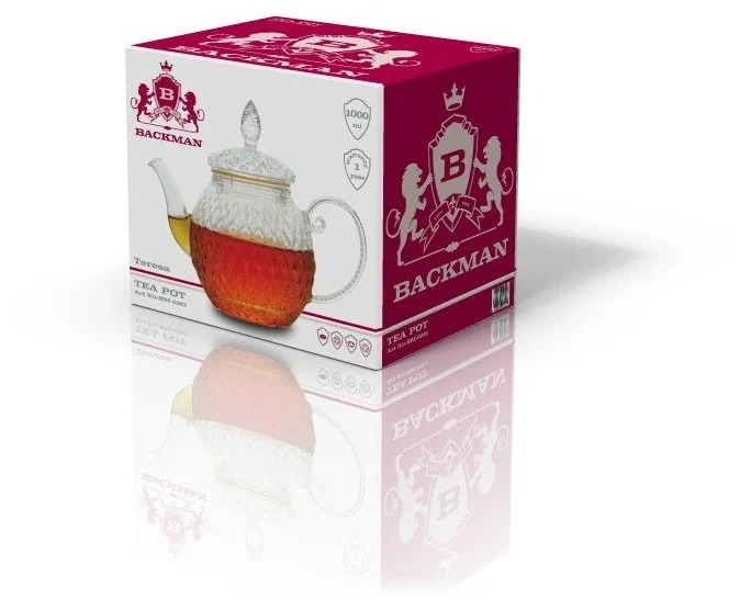 фото Чайник заварочный стеклянный backman bm-0321, 1000 мл