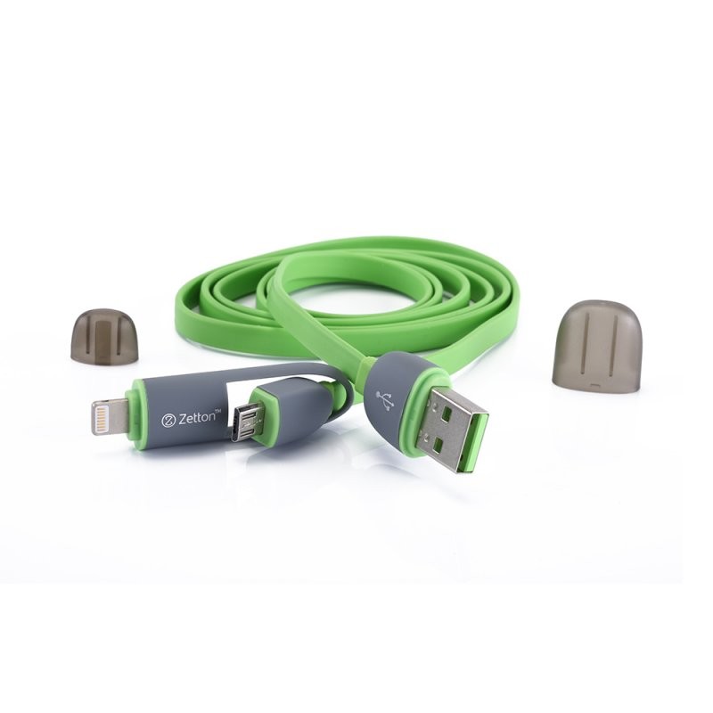 USB кабель передачи данных Zetton 2 в 1 разъем для Apple Lightning/Micro USB зеленый (ZTLSUSB2IN1BG)
USB кабель передачи данных Zetton 2 в 1 разъем для Apple Lightning/Micro USB зеленый (ZTLSUSB2IN1BG)