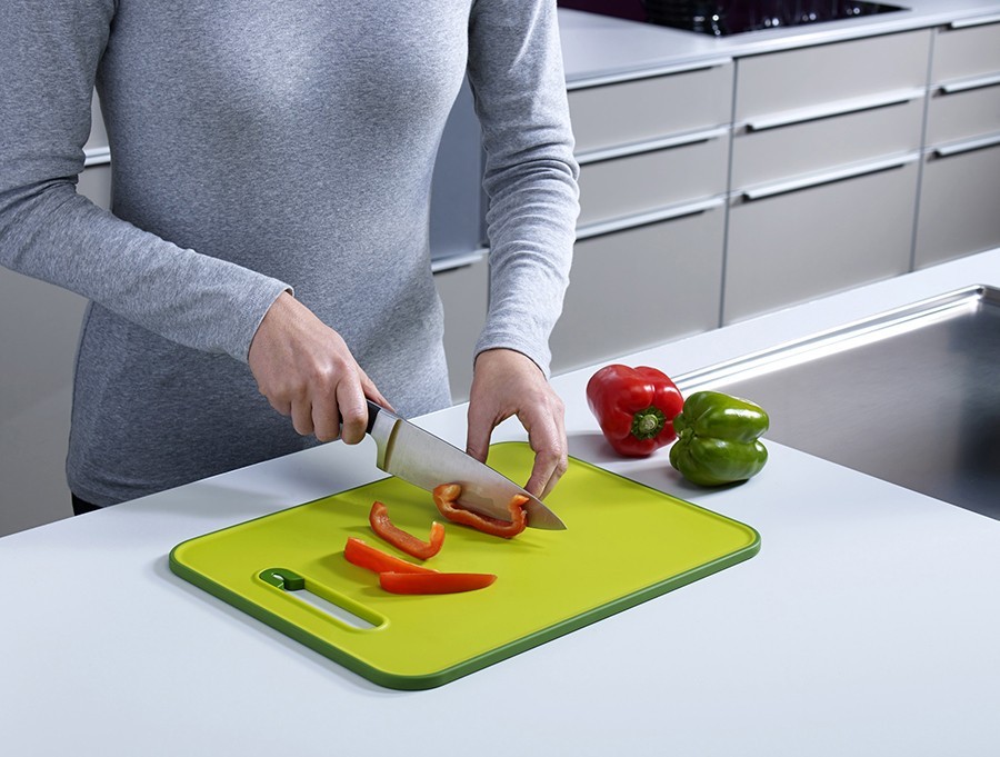 фото Доска разделочная с ножеточкой slice & sharpen™ большая зеленая