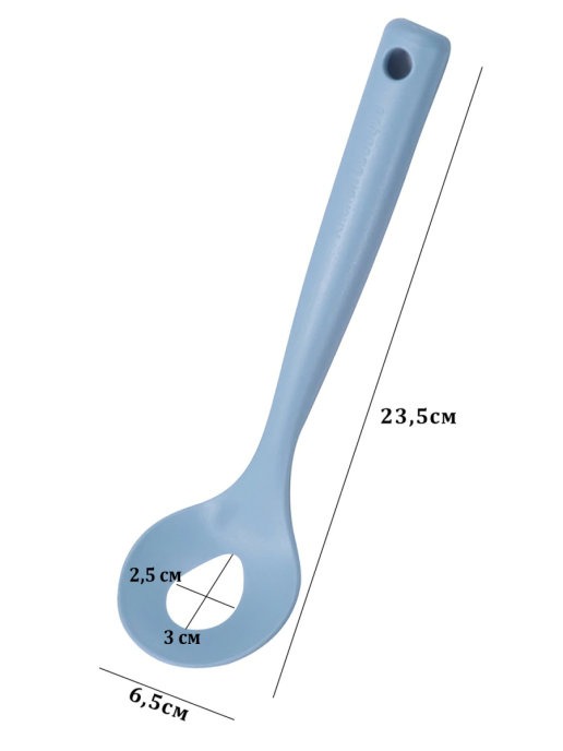 фото Ложка для приготовления фрикаделек, мясных шариков, митболов, синяя