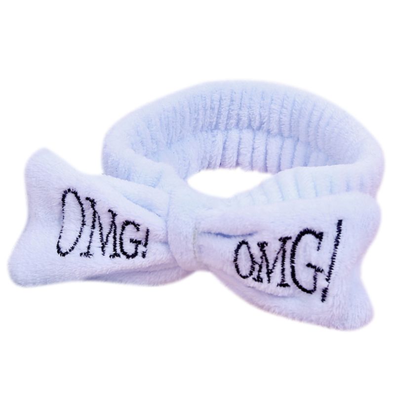 фото Повязка на голову бант omg, голубой