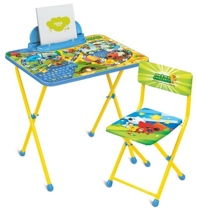 фото Комплект nika стол+стул ми-ми-мишки (мм2/1) 60x45 см желтый/синий