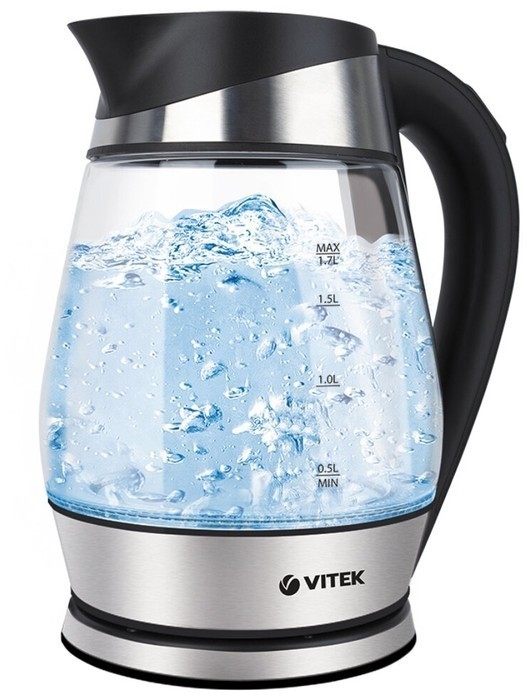 фото Чайник vitek vt-1177, прозрачный/серебристый