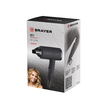 Фен Brayer BR3040, 1400 Вт, 2 скорости, узкий концентратор, складная ручка, съемный фильтр, 1,8 м
Фен Brayer BR3040, 1400 Вт, 2 скорости, узкий концентратор, складная ручка, съемный фильтр, 1,8 м