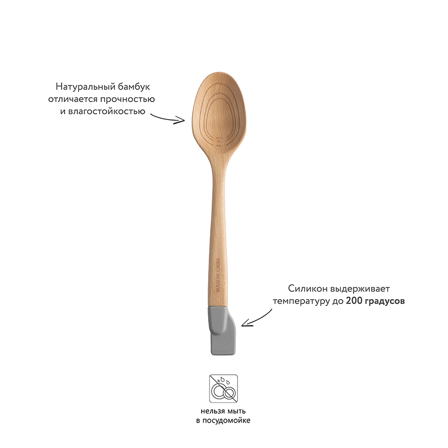 фото Ложка поварская mason cash 2008.200, дерево, силикон бежевый