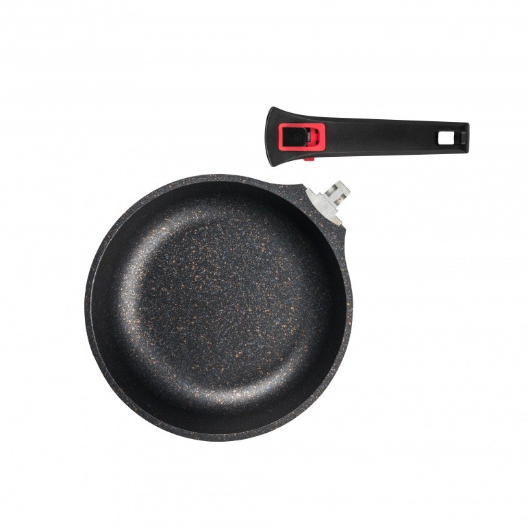 фото Сковорода taller mineral tr-4022, 24 см, съемная ручка, черный