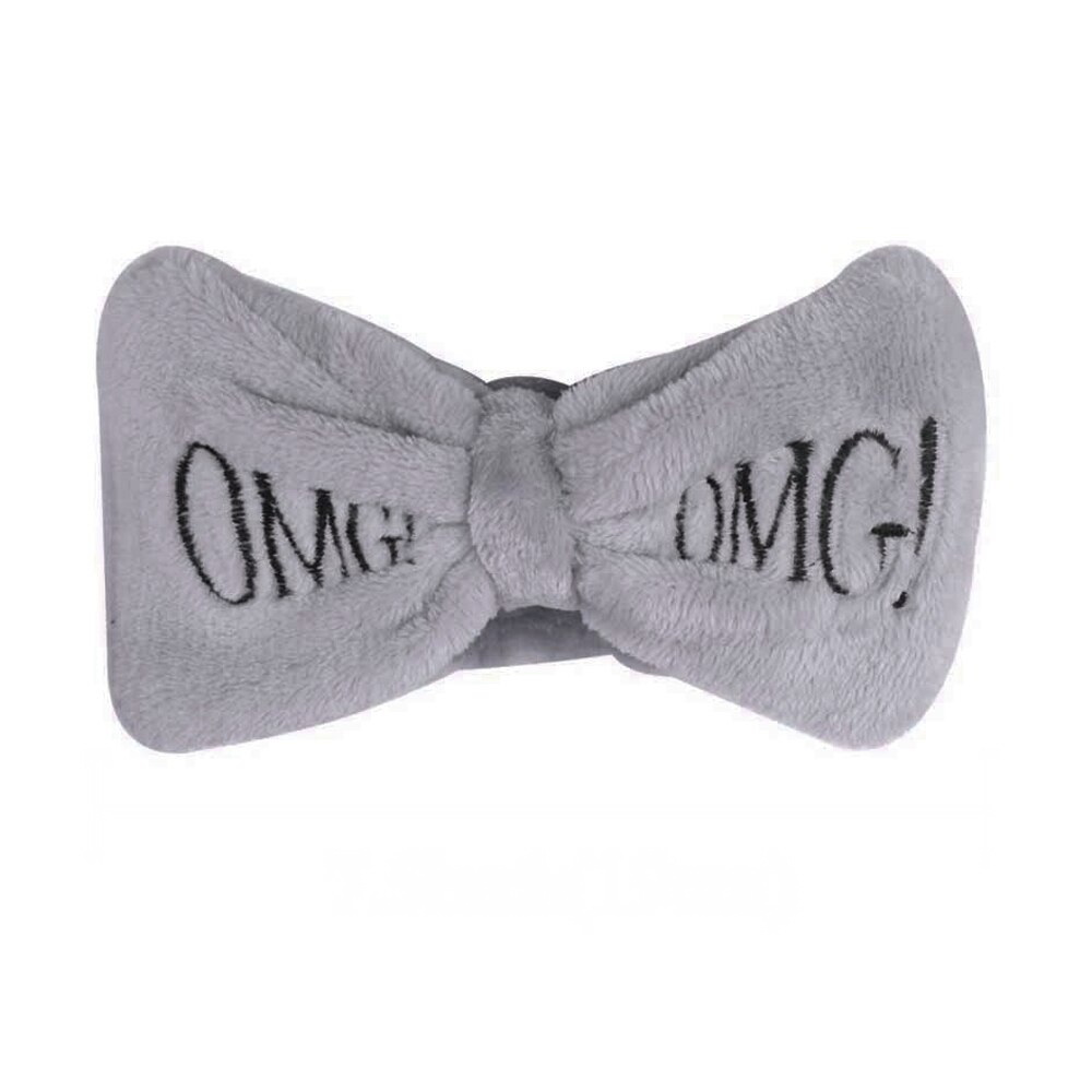 фото Повязка на голову бант omg, серый