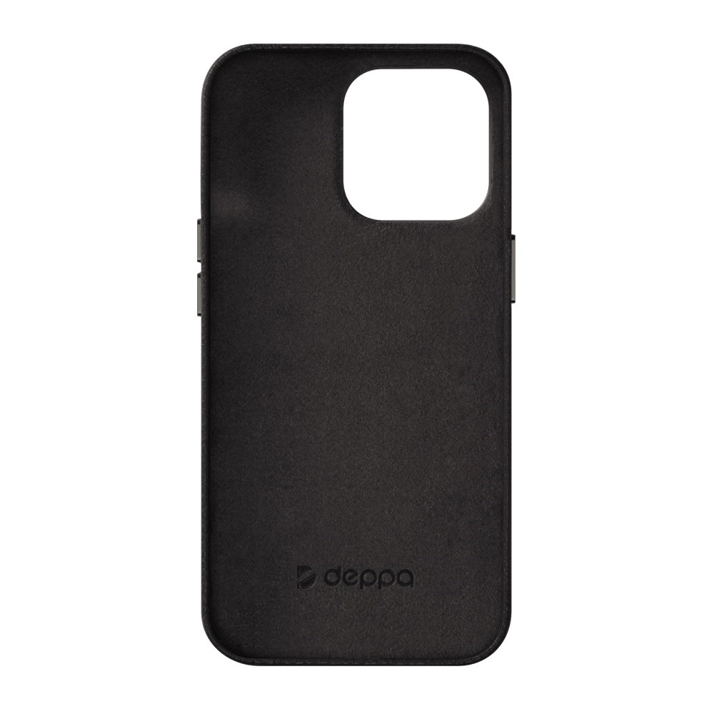 фото Чехол leather case для apple iphone 13 pro max, черный, картон, deppa