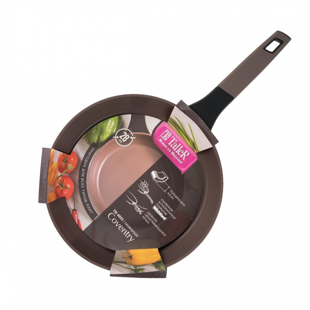 фото Сковорода taller coventry tr-4053, 28 см, кофейный
