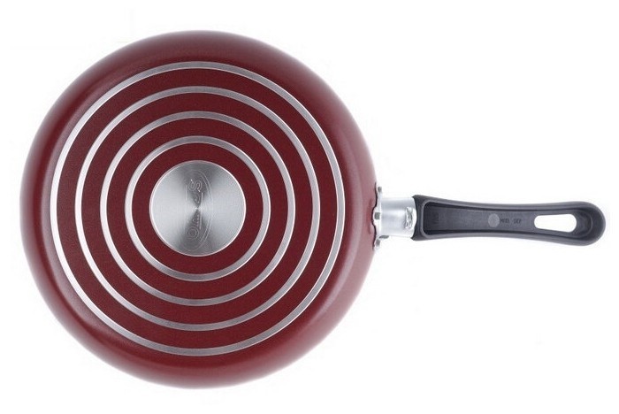 фото Сковорода scovo expert сэ-027, 22 см, с крышкой, бордовый