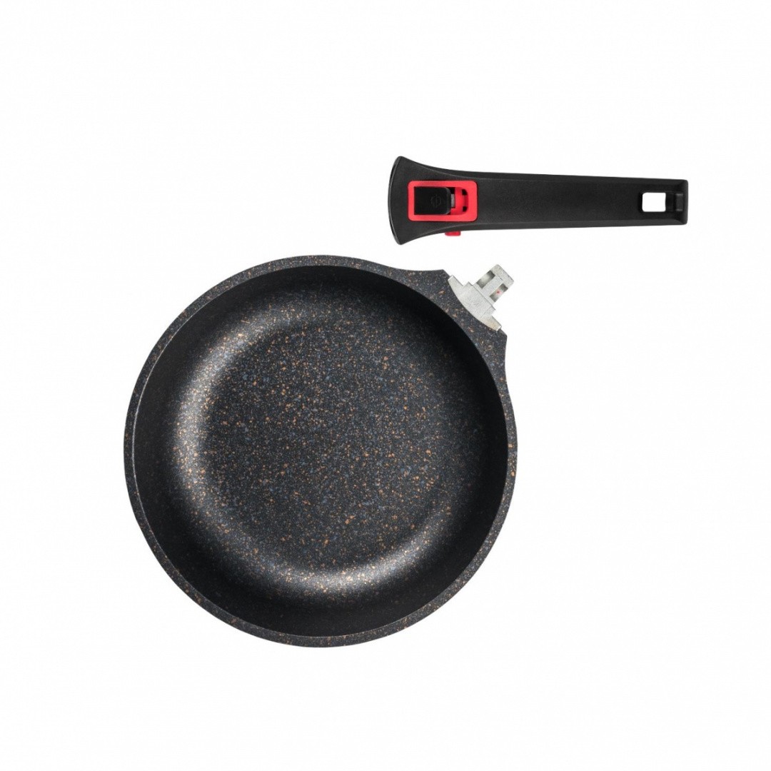 фото Сковорода taller mineral tr-4021, 22 см, съемная ручка, черный