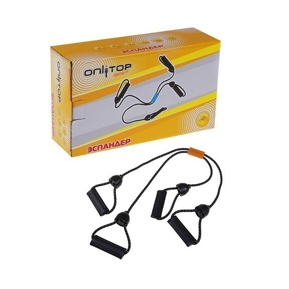 Эспандер с ручками Onlitop Sport Эспандер с ручками Onlitop SportТренажеры для бицепсов и груди<br>Эспандер с ручками Onlitop Sport – это необходимый аксессуар как для настоящих спортсменов, так и для тех, кто только начал свой путь к идеальному телу! Работать с изделием вы будете в домашних условиях, а цена вас точно порадует!<br>