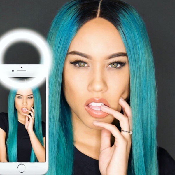 фото Кольцо для селфи selfie ring light на батарейке, розовый