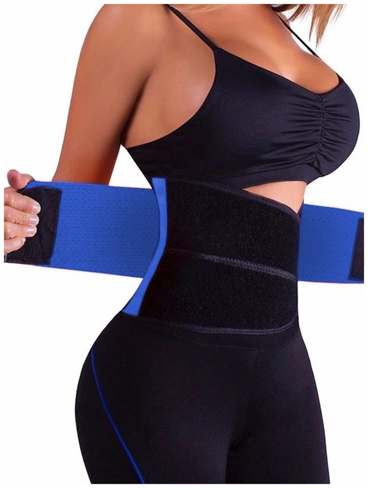 фото Фитнес пояс для похудения clevercare, синий, размер xxl