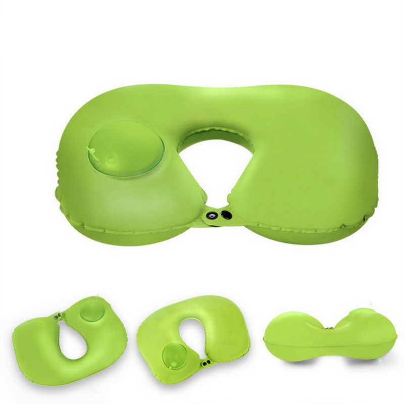 фото Надувная подушка для шеи с ручной накачкой rh34, в ассортименте, зелёный