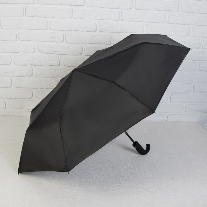 

Зонт автоматический чёрный, 3 сложения