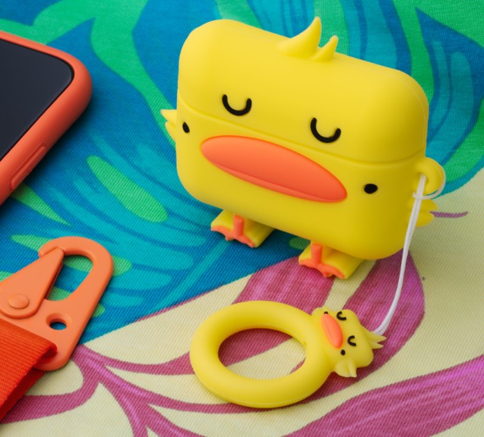 фото Чехол для airpods pro deppa funny animals d-47313 2.0мм утка желтый