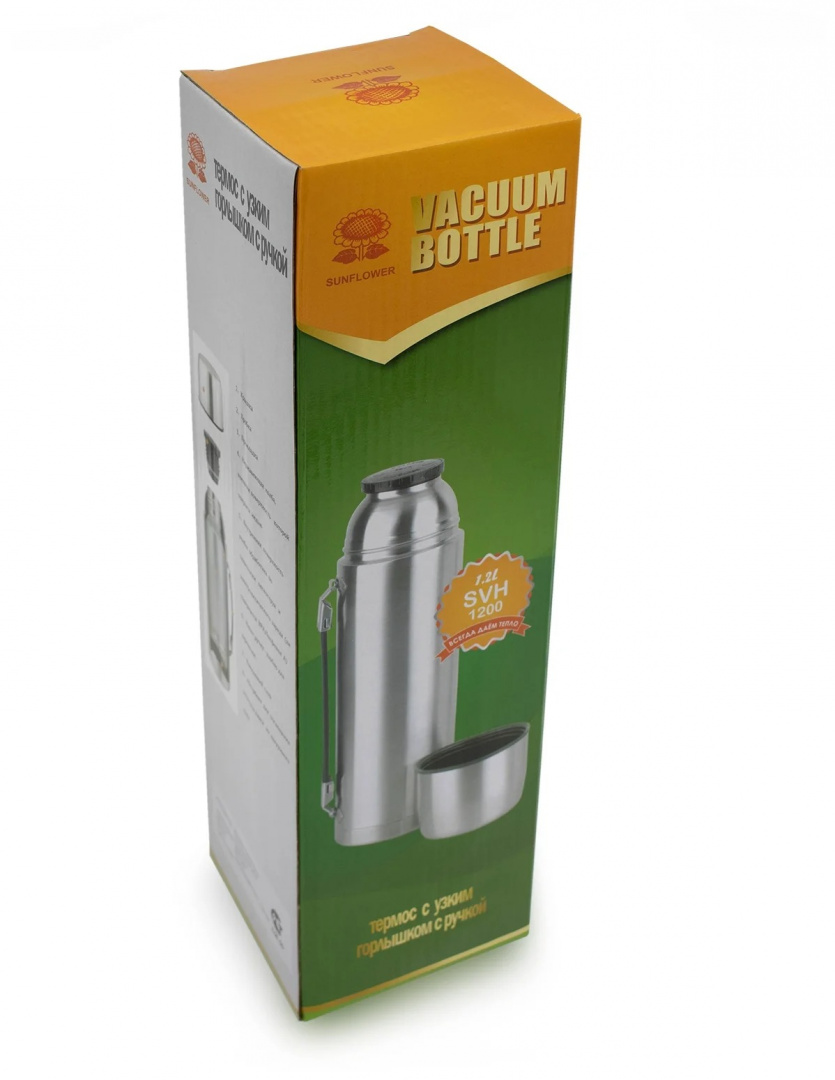фото Подсолнух-sunflower svh1200 термос с узким горлышком с ручкой пробка без кнопки