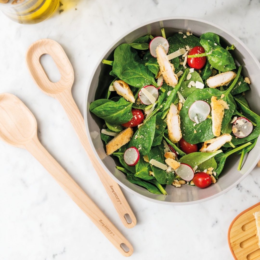 фото Миска для салата с сервировочными приборами leo, 24x10 см