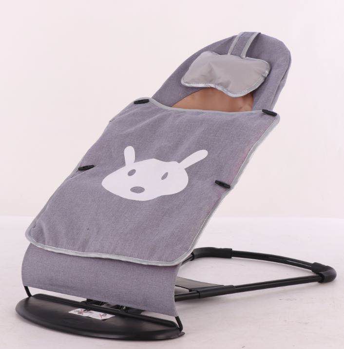 фото Кресло-шезлонг для новорожденных - зайка, серый