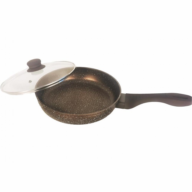 фото Kl-4089c-26 сковорода с мраморным покрытием с крышкой 26см kelli