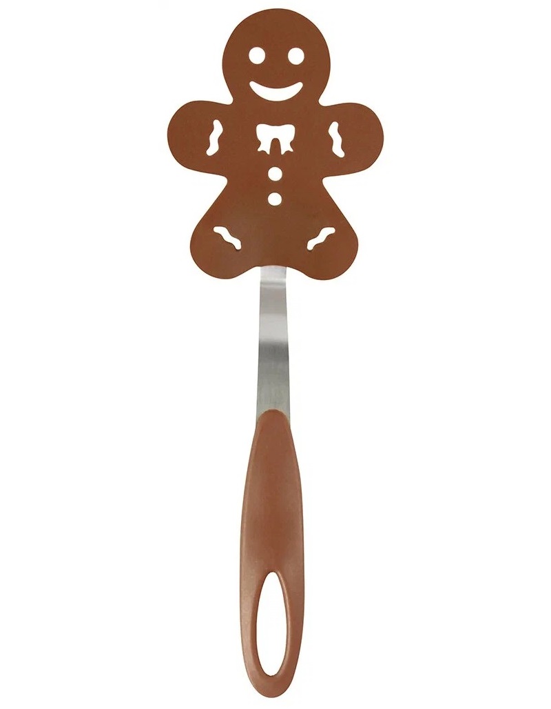 фото Mallony лопатка для блинов декоративная пряничный человечек pt-gingerbread р-р 27*9,3 см (сталь, нейлон) 985951