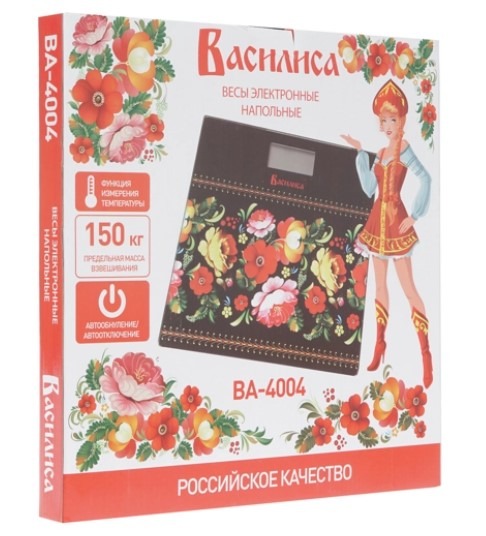 фото Весы напольные электронные василиса ва-4004 русские узоры