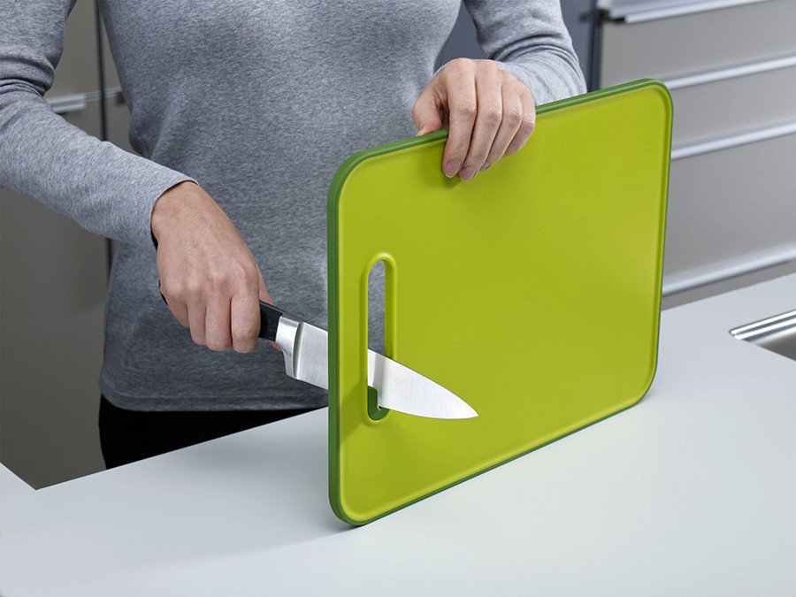 фото Доска разделочная с ножеточкой slice & sharpen™ большая зеленая