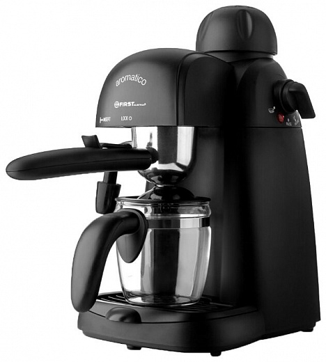 Купить Кофеварка Espresso FIRST 5475-3, 800 Вт, давление насоса 3,5 бар. Емкость 4 чашки (240 мл), черный