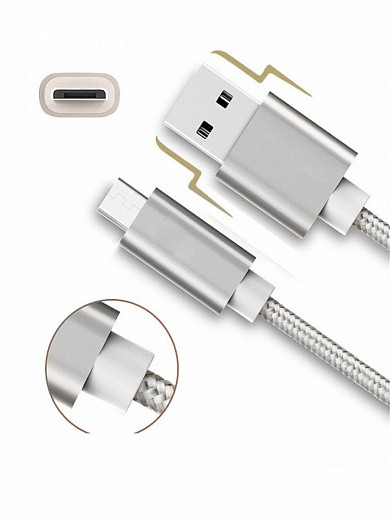 Купить USB-кабель для зарядки 2.0А с Micro-разъемом, 1 м