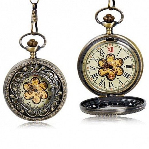 Купить Карманные часы с крышкой «Цветок»