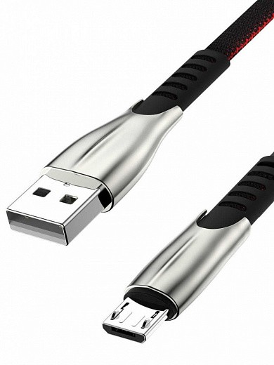 Купить USB-кабель для зарядки 2.4А с Micro-разъемом (черный, 1 м)