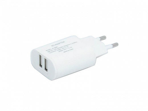 Купить Зарядка на два USB порта для iPhone/iPad/Samsung - белая