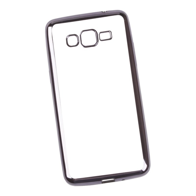 

Силиконовый чехол «LP» для Samsung Galaxy Grand Prime TPU (прозрачный с черной хром рамкой) европаке