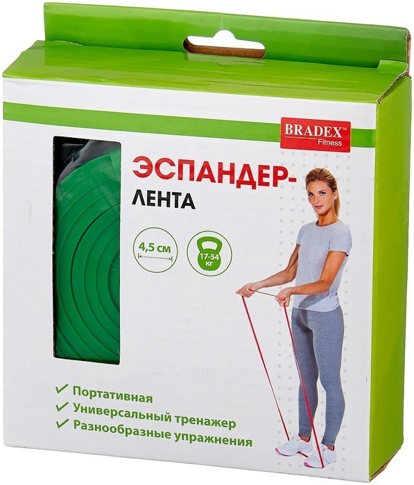 фото Эспандер лента bradex sf 0196 208 х 4.5 см салатовый