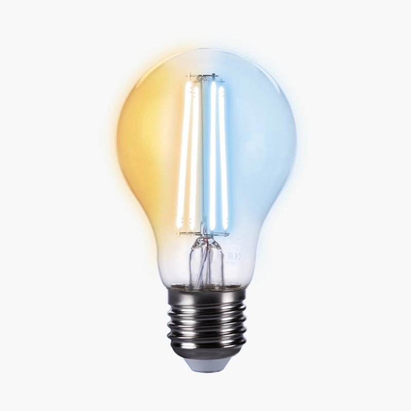 фото Умная лампа zetton led smart wi-fi bulb a60 e27 6вт 2200-6500к прозрачная ztshlbwcwe271ru (коробка)
