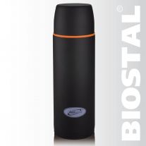 фото Термос biostal nbp-1200c, 1.2л,черн,узкое горло,нерж.,матовое покр.,крышка-чашка,доп. пл.крышка