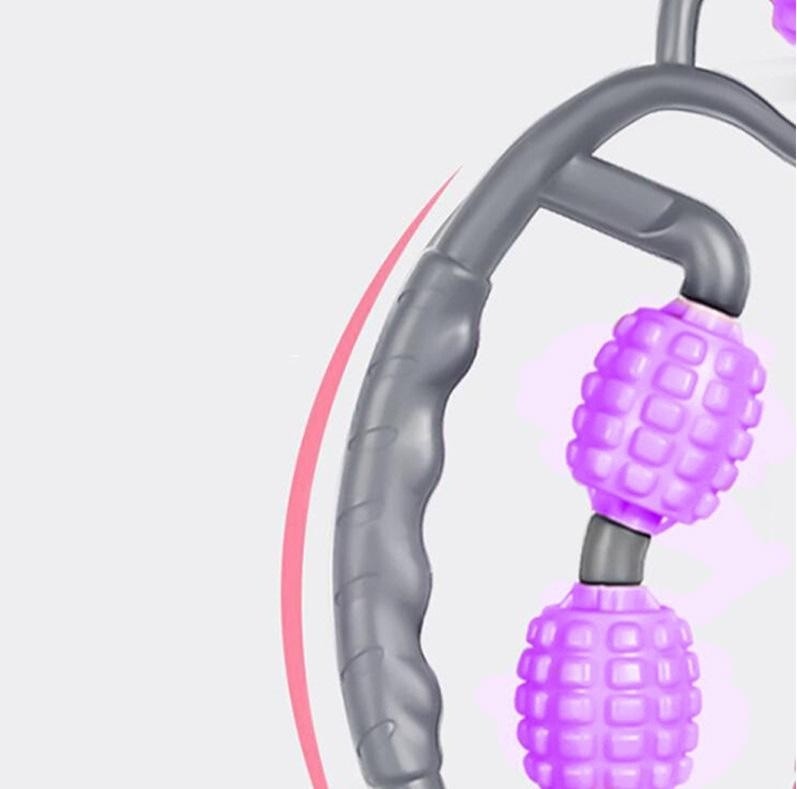 U-образный массажёр для расслабления мышц, 5 роликов, фиолетовый