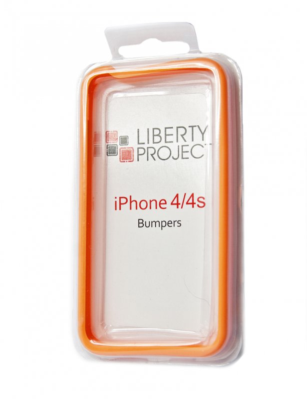 фото Чехол/накладка «lp» bumpers для iphone 4/4s (оранжевый) блистер