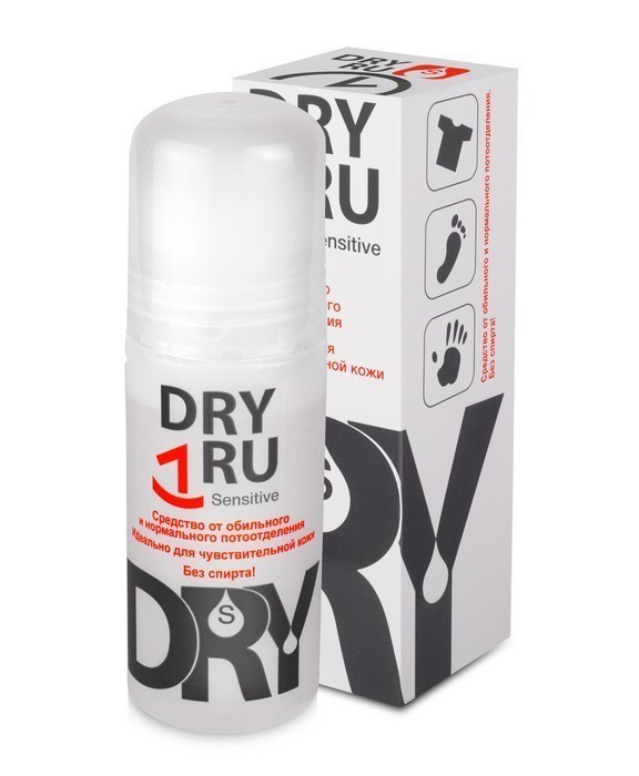 

Dry RU Sensitive - cредство от обильного и нормального потоотделения для чувствительной кожи, 50 мл