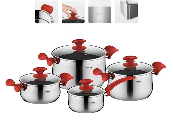 фото Набор посуды nadoba karla 727519 8 пр. серебристый